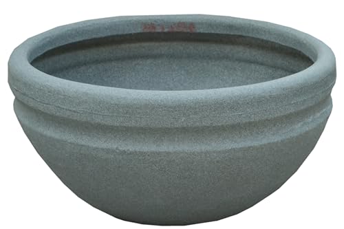 Image of Decora Bloom Round Pot (Stone Grey)(Large)(TCB 60) || Pots for Plants Polymer || Lightweight || Indoor-Outdoor || Non-Breakable || Non-Fading || Plant Directly || (with Drainage Hole)