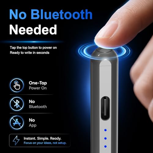 Image of HATOKU Stylus Pen for Apple iPad 2018-2026 for Note Drawing Black White