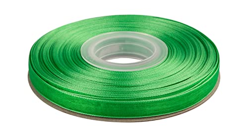 Ribbonitlux 9mm Sheer Organza Ribbon, Classic Green Shimmer Chiffon Ribbon 45M-Roll