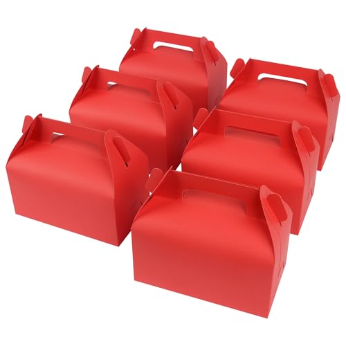 GXFCING Lot de 30 Boîtes Cadeau Carton Rouge pour les Fêtes, Boîte a Gateaux en Carton 16,3 x 9,3 x 8 cm avec Poignée et Pliables, Emballage Bonbon et...