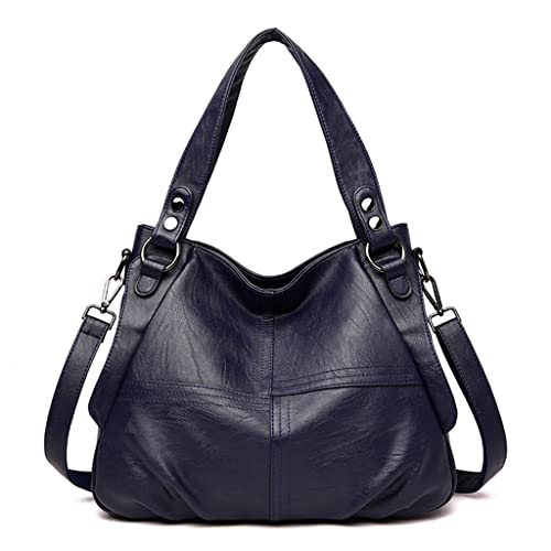Sac à main bleu en cuir synthétique avec poignée supérieure pour femme