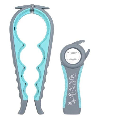 瓶の蓋 オープナー 蓋開け 瓶オープナー 蓋開ける道具 瓶の蓋 ふた開け楽ちん ダクション 2個セットブルー