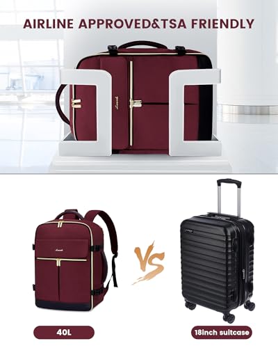 Mochila de Viaje LOVEVOOK 40L para Mujer Resistente al Agua miniatura 7