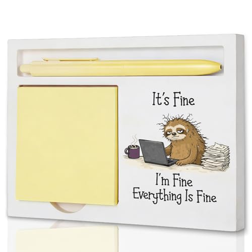 Funny Wooden Note Holder Gift, Stress Relief Present for Student During Exam Week, Office Humor Desk Decor for Stressed Coworker, Sarcastic Funny Desk Sign, 16.5 x 12 x 1.5 cm, HFF57