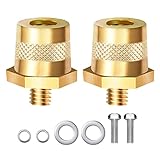 CAINCAY 1 Pair M8 Battery Terminal Connector Brass Tone Post Adapter Screws, M8 Battery Clamp Brass Positive or Negative Battery Cable Clamps Cable for Car Batteries
