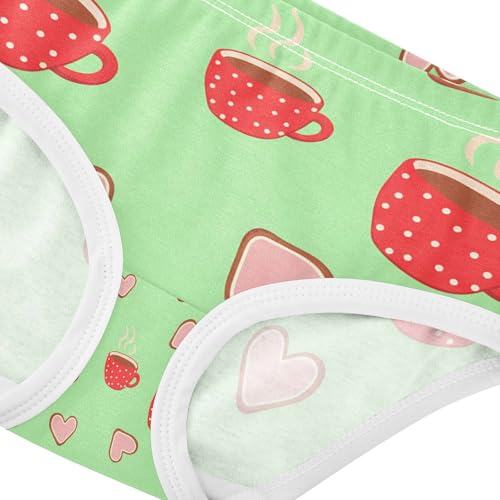 Cute Red Polka Dot Coffee Cups Toddler Girls's Underwear 2T 202c13034
