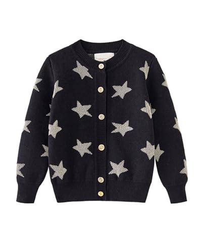 Toddler Baby Girl Cardigan Sweater Star Print Long Sleeve Button Up Knitted Top Fall Winter Clothes for Little Girl2