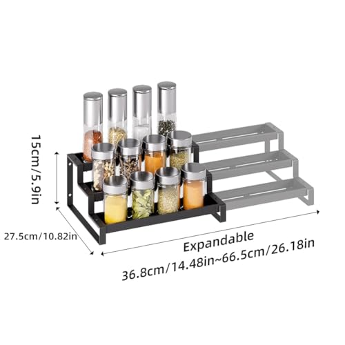 Expandable-Kitchen-Spice-Rack-Three-tier-Metal-Spice-Organizer-Suitable-For-Kitchen-Countertops-And-Cabinet-Wall-mounted-Spice-Storage-Boxes