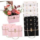 minkissy Caja De 9 Piezas Bolso de mano floral manejar transportador decorativo cajas de flores para ramos bouquet bolsas de flores para ramos con asas ramo de flores bolsas papel