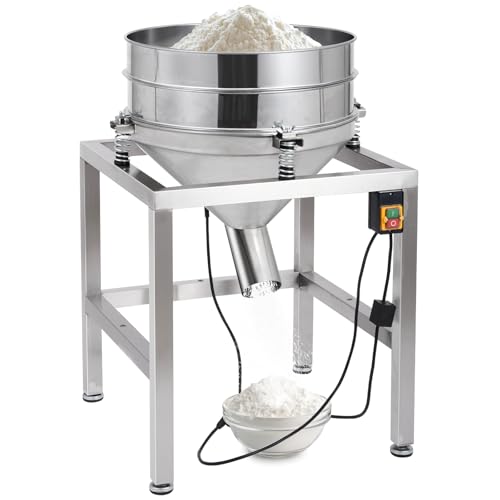 Automatic Powder Sifter Machine, 110V Electric Flour Sieve Shaker with 40 Mesh & 100 Mesh Stainless Steel Screens, High-Speed Sifting Machine for Baking, Food