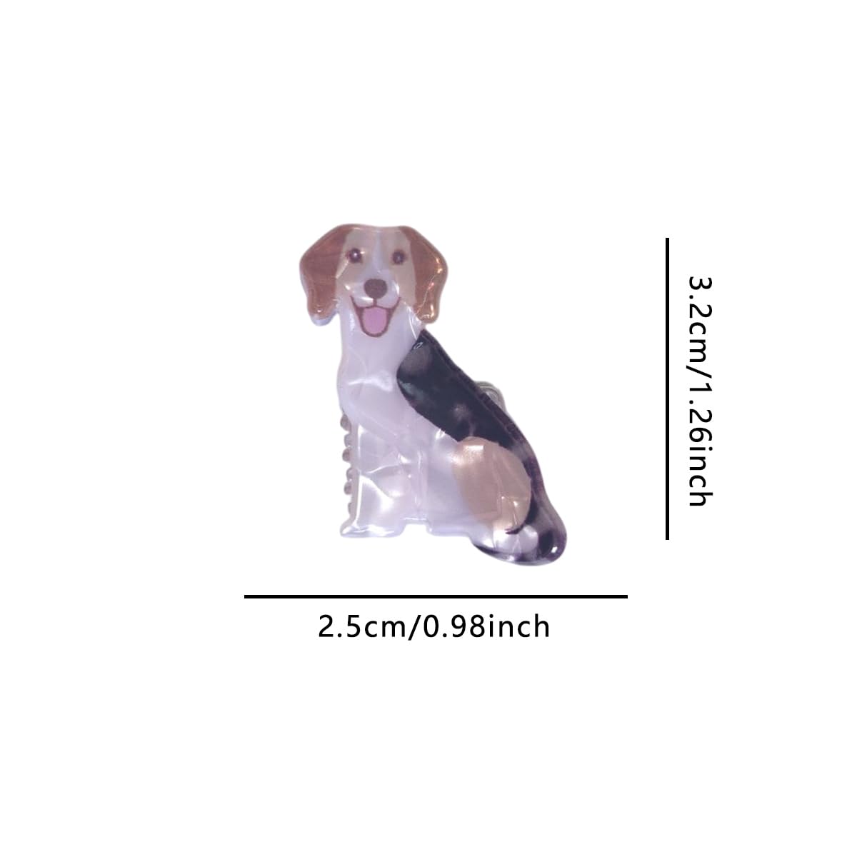 Cute Beagle Dog Hair Clip,Funny Acrylic Claw Clips,Cute Puppy Hair Clips for Women,Pack of 2 - Image 2