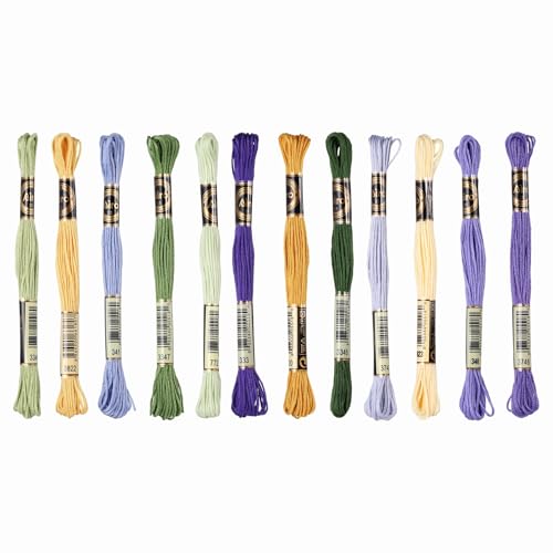 Image of PATIKIL 12 Skeins Embroidery Floss Polyester Embroidery Threads Bracelets String for Cross-Stitch Hand Embroidery, Winter Colors