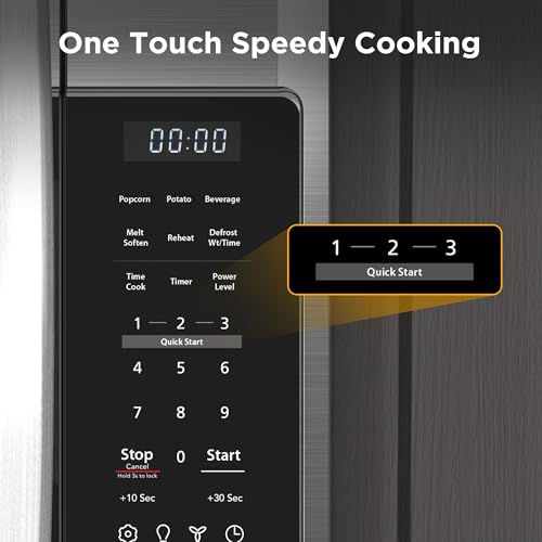 BLACK+DECKER Over the Range Microwave Oven with Vent and One-Touch Auto Cooking, 1.7 cu. ft. OTR Over Stove Microwave, Stainless Steel, 1000 Watts, EM044K6CE-SS BLACK+DECKER Over the Range Microwave Oven with Vent and One-Touch Auto Cooking, 1.7 cu. ft. OTR Over Stove Microwave, Stainless Steel, 1000 Watts, EM044K6CE-SS