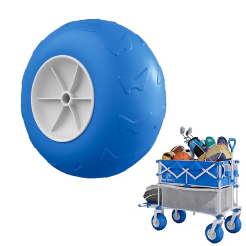 9-inch All-Terrain Balloon Tire Inflatable Beach cart Tire (Single Unit) Blue and White Inflatable Tire Designed for Femotic Double-Deck Beach Wagon