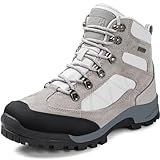 R CORD Womens Hiking Boots Waterproof Walking Shoes Ankle Booties Outdoor High Top Fashion Backpacking Lace Up Casual Warm Boots LightGrey Size 9.5