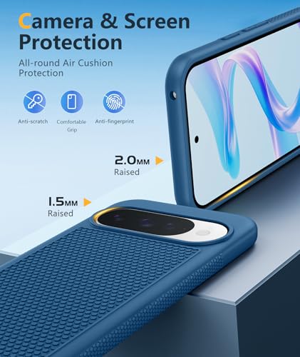 Image of FNTCASE for Google Pixel 10 Case: for Pixel 10 /10 Pro Phone Case with Screen Protector, Soft TPU Google 9 /9 Pro Military Grade Drop Protection Shockproof Protective Cover, Blue