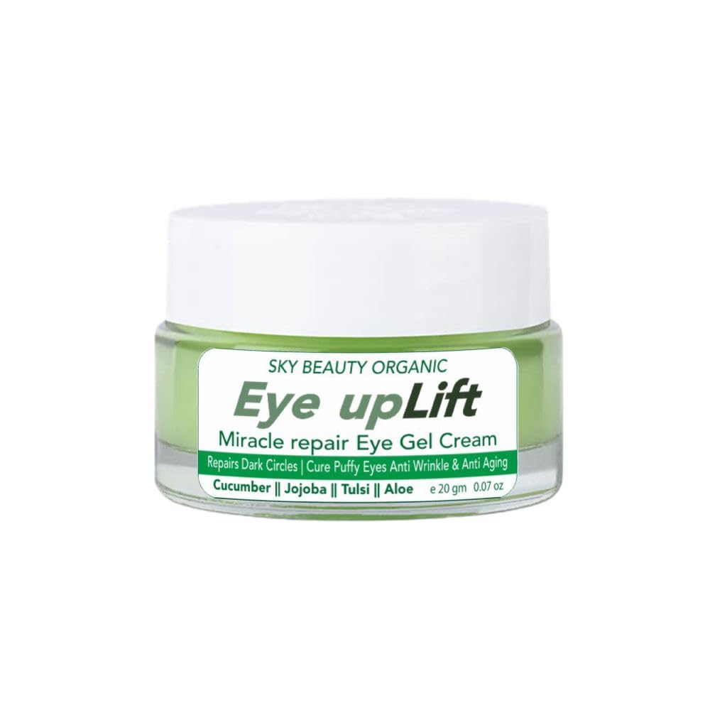 Sky Beauty Organic Eye Uplift Under Eye Gel Cream | Dark Circles | Wrinkles, Puffy Eyes & Fine Lines | With Aloe vera, Vitamin E & Cucumber | No Harmful Chemials | For Men & Women 20g