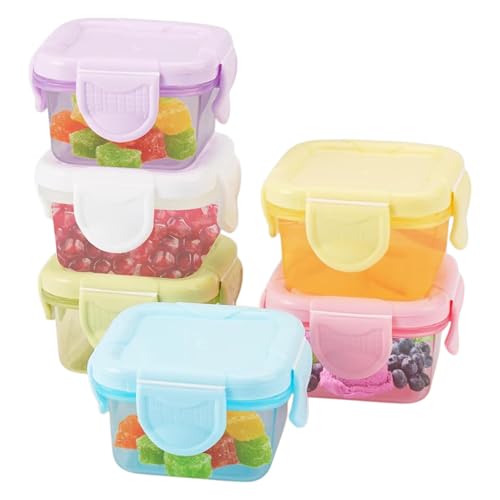 SDFLKAE 6 recipientes pequeños para congelador, recipientes herméticos con tapa, aptos para microondas, recipientes pequeños para tupper, reutilizables, recipientes para aderezos para ensaladas, para