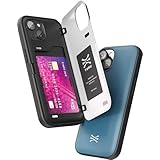 [TORU CX HYBRID] iPhone 13用 ウォレットケース |隠し 2 クレジット カード スロット ホルダー付き二層スリム保護ハード カバー - ブルー