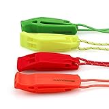 Rayvenge Safety Whistle Lanyard (4 Pack) Boating Camping Hiking Hunting Emergency Survival Rescue Signaling