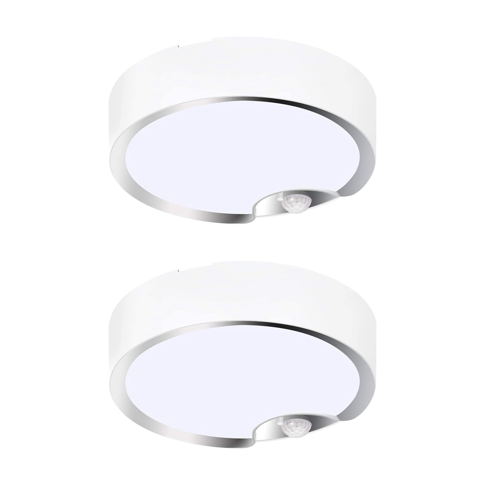 2 x lampy sufitowe z czujnikiem ruchu, zasilane bateriami, do wewnątrz/na zewnątrz, lampy sufitowe LED do korytarza, pralni