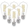 MEILUX 6 Pack ST19(ST58) Vintage Edison LED Light Bulbs, Dimmable 6W Decorative Antique Bulb Equivalent 60W, Neutral White 4000K, 600LM, E26 Base Bulb for Home Bathroom