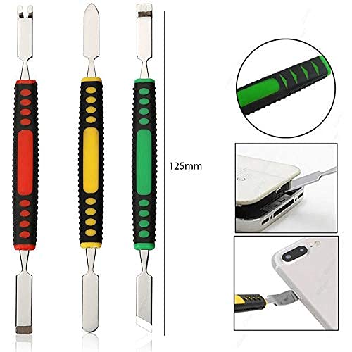 Image of Mobile Repairing Pry Tool Kit Meshiv 3 Dual Ends Metal Spudger & 2 Plastic Guitar Picks Pry Opener for Laptop, Tablet, Mobile, smartphone Opening Repair Tool (5 IN 1 Laptop Repairing Tool Kit)