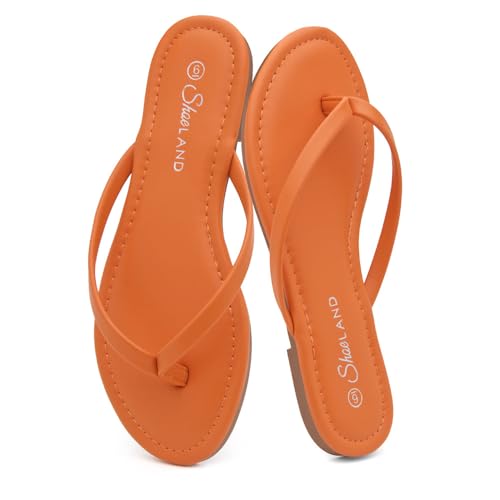 Image of Shoe Land Thong Flip Flops for Women, Memory Foam Flat Sandals, Lightweight Summer Slides, Non Slip Comfort Sandals for Beach, Travel and Everyday Wear