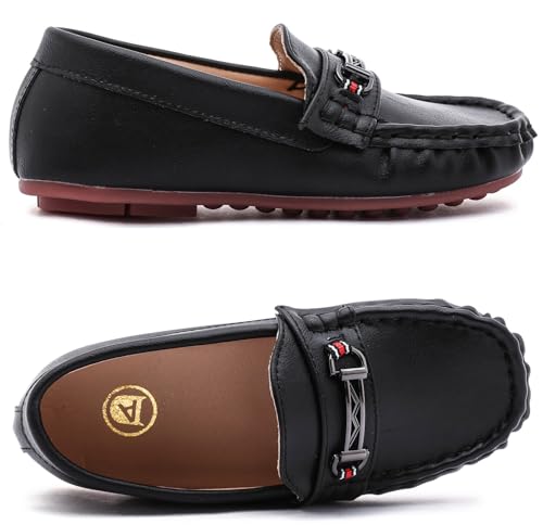 DADAWEN Toddler Little Kid Boys Girls Soft Leather Loafer Casual Moccasin Flats Dress Shoes Penny Slip On Boat Shoes School Wedding Church Loafers3
