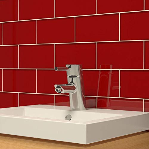 Stickgoo Peel And Stick Subway Tile, Stick On Tiles Backsplash For Kitchen & Bathroom In Red (Pack Of 10, Thicker Design) #TOP3