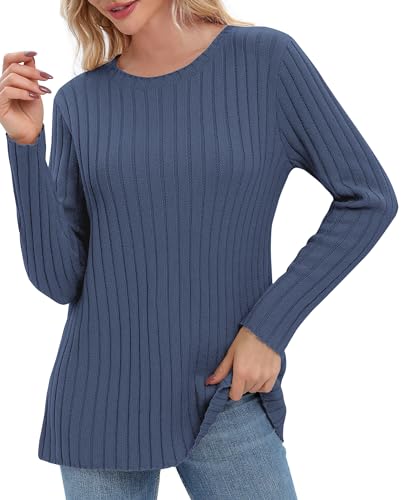 Image of Urban CoCo Women's Lightweight Crewneck Pullover Sweaters Long Sleeve Fall Knitted Sweater Tops