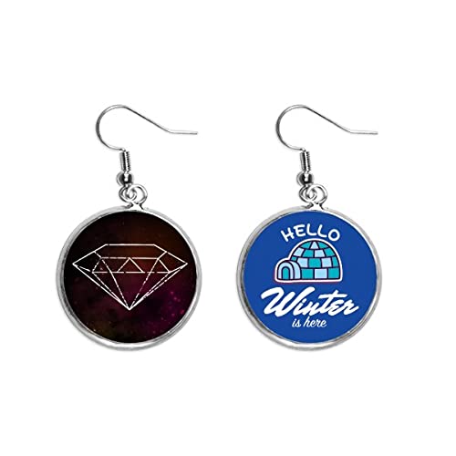 Pendientes de gota de cristal cielo rojo de invierno joyería fantasía