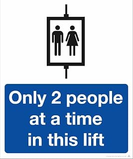 Only 2 people at a time in this lift – COVID-19 Sign Metal Sign 12 x 8 Inch – Suitable for Home, Office, or Work Areas