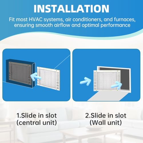 Image of 20X20X1 Air Filter AC Furnace MERV 13 Comparable with HVAC Air Conditioner cabin Vent Fan Actual Size 19.55 x 19.55 x 0.75 Ajustable minimum size 9.49 x 19.49 x 0.75 6 Packs