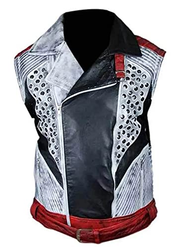 Mens Descendants 2 Cameron Boyce Carlos Classic Party Wear Gothic Style Genuine Cowhide Leather Jacket3