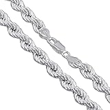 Sterling Silver Hollow Spiral Rope Chain 8mm Pure 925 New Men's Wide Necklace 24'