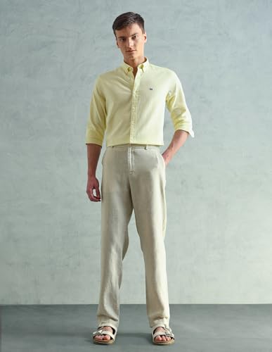 Image of Arrow Sport Solid Slim Fit Cotton Shirt for Men - Full Sleeve Mens Casual Shirts