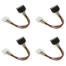 4PCS SATA 15Pin ذكر إلى 4Pin IDE Molex كابل أنثى لمحركات الأقراص الصلبة ATA التسلسلية ومحركات الأقراص المضغوطة