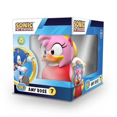 TUBBZ Boxed Edition - Figura Coleccionable de Pato de Goma de Vinilo de Amy Rose, Producto Oficial de Sonic The Hedgehog, TV, películas y Videojuegos
