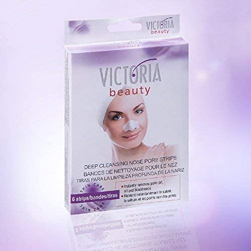 Victoria Beauty - Clear Up Nose Strips, Nasenstrips gegen Mitesser, Nasenmaske, tiefenreinigende Streifen zum Mitesser entfernen (6 Streifen)