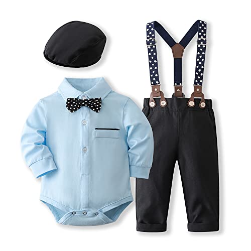 Image of Kimocat Baby Boys Clothes Sets Long Sleeve and Pants Gentleman Outfit Suits