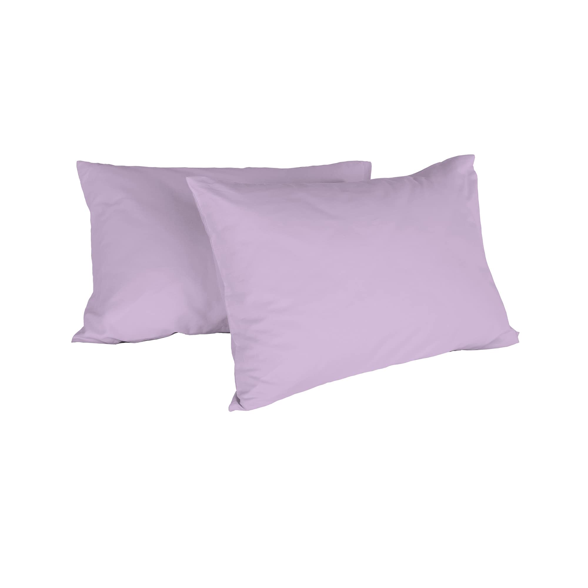 Coppia Federe 100% Cotone 50x80 cm con Patella Interna LILLA