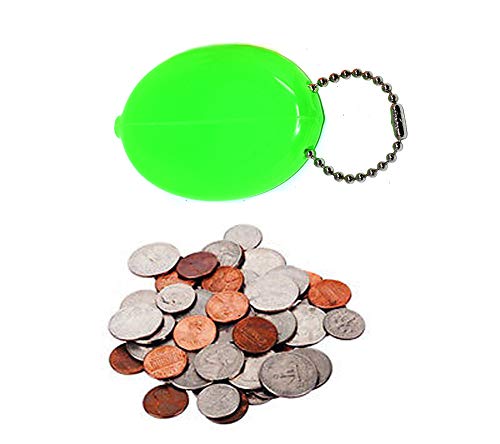 3 Neon Green Oval Coin Purses | Holds Coins Keys & More | Made in USA4