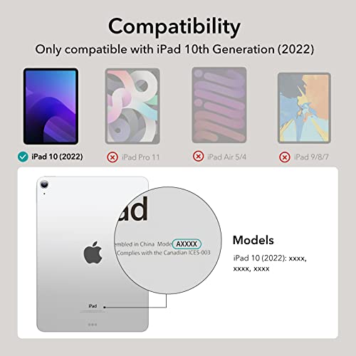 Esr Rebound Magnetic Keyboard Case, Ipad Keyboard Case Compatible With Ipad 10 (2022) Ascend Trifold Case Compatible With Ipad 10Th Generation (2022), Auto Sleep And Wake, Trifold Stand #TOP5