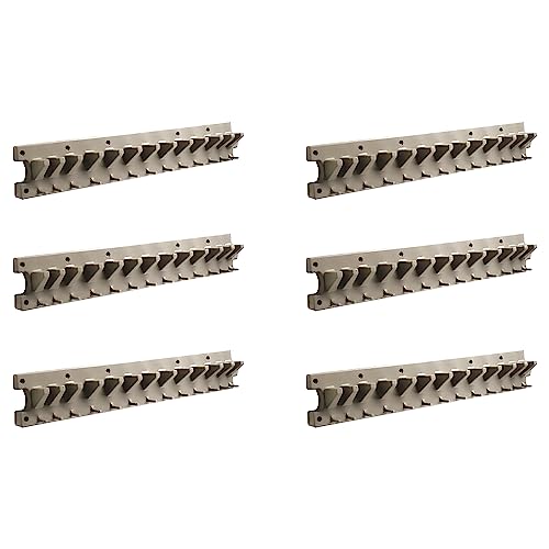 Suncast 6 Pack 2' Wall Mount Tool Organizer for Hanging Lawn and Garden Tools, 30 lb. Weight Capacity, Gray, Made in The USA