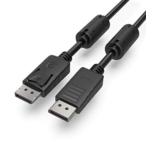 Image of KISSU Mini Displayport to Displayport Cable, Mini DP to DP Cable, DP to mDP Cable, 5ft, 4K@60Hz / 2K@144Hz, Male to Male, Gold-Plated Cord, for Laptop PC TV etc- Black