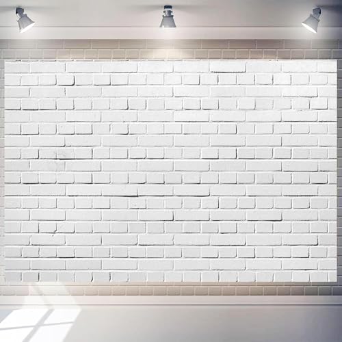 Fondo Fotográfico Tela Ladrillo Blanco 8x6 FT miniatura 1