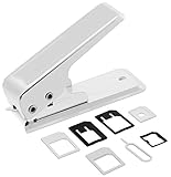 Fosmon Nano Sim Card Cutter with Nano-Micro, Nano-Standard, Micro-Standard Sim Adapters for Apple iPhone 6 / 6S / 6 Plus / 6S Plus / 5S / 5C / 5 / SE - Silver