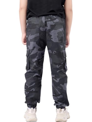 Image of NATUST Boys Cargo Joggers Drawstring Jogging Pants Kids Elastic Waist Trousers 5-14 Years