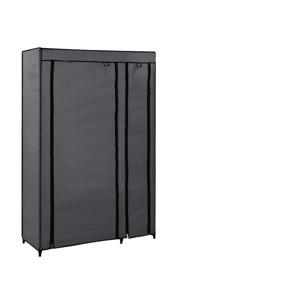 Składana szafka tekstylna szara 110 x 45 x 175 cm z zwijanymi drzwiami